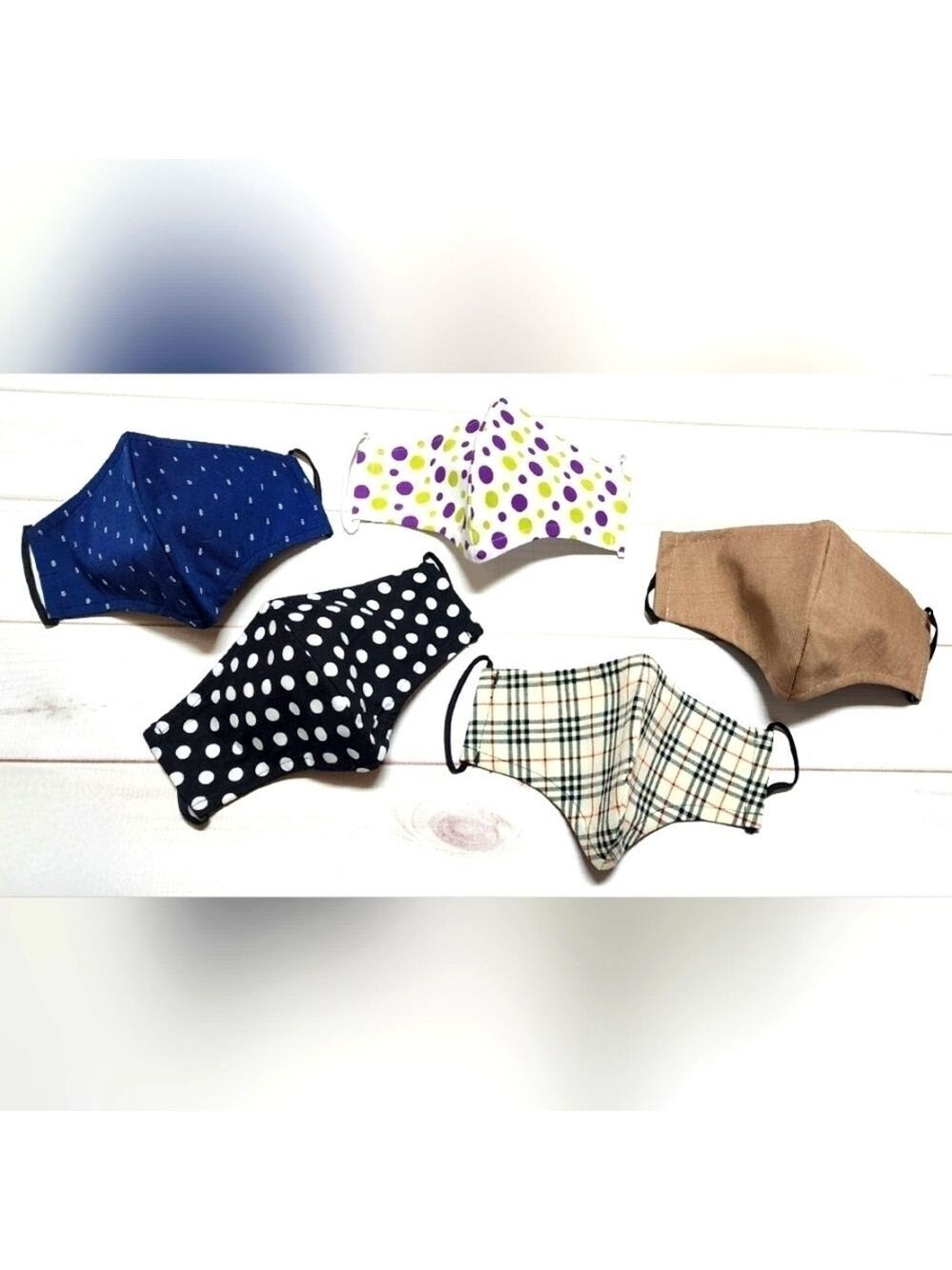 New Bundle of 5 Adult Handmade Fabric Face Masks D